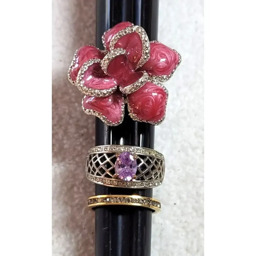 8 Pc Rings Lot Size 8.75 - 9.75 1 Avon Mixed Variety Statement Band Cocktail
